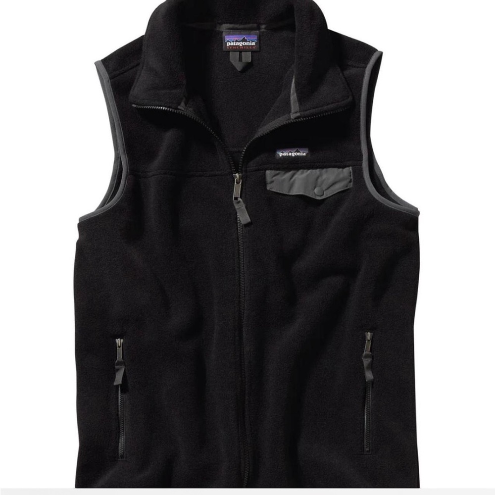 Patagonia Black Fleece Vest with High Collar